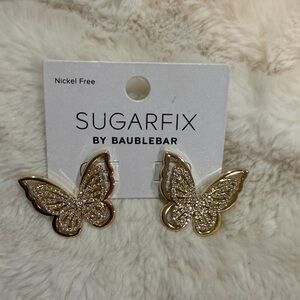 BaubleBar Gold Butterfly Earrings